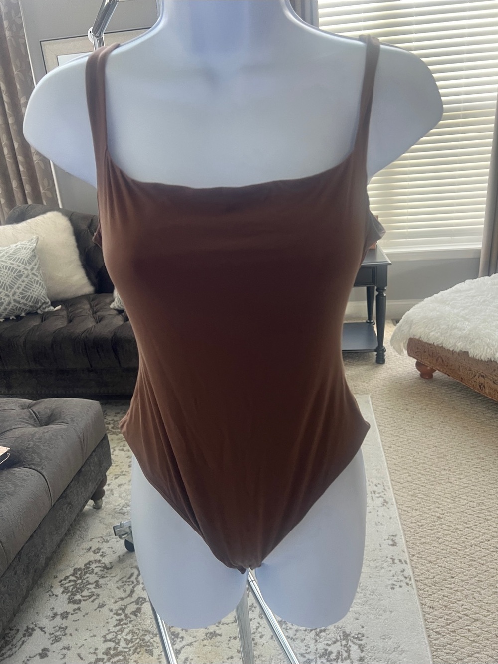 Skims square neck thong bodysuit
